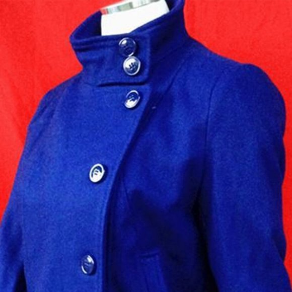 New attention women 60% wool blend blue bomber jacket size--S, M, L, XL - Picture 2 of 4